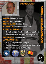 RL Trading Card - Back (Derek Mazer)